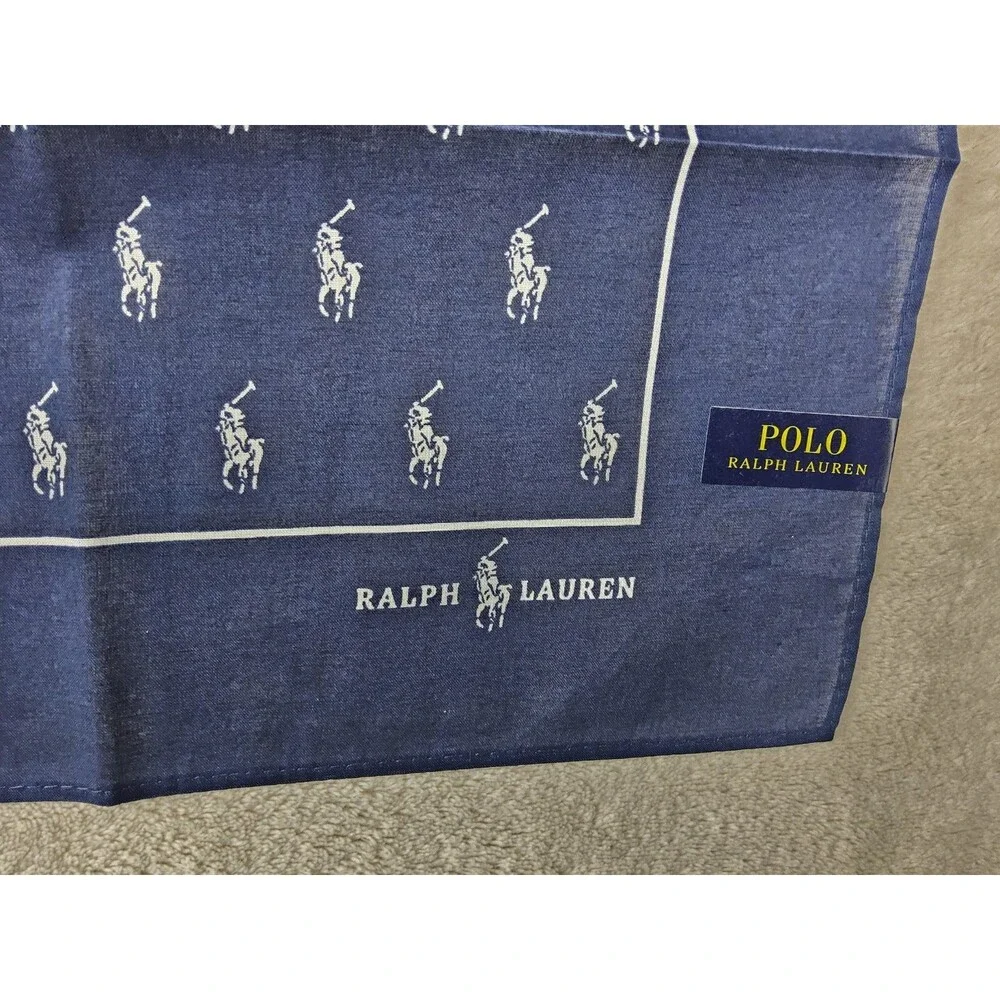 Polo Ralph Lauren Handkerchief Neckerchief Bandana Scarf Pocket Square Japan - Picture 3 of 4